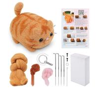 Fatiya Needle Felting Kit with Felting Tool and Instruction, DIY Craft Wool Felting Kit Birthday Gift, Handmade Felting Kits for Beginners Adult Women Men (1 Cat)