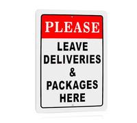 Fatiya Please Leave Packages Here Sign 20 x 30 cm, Rust-Free Aluminum Delivery Signs for Packages, Delivery Instructions for My Orders Outdoor Indoor Use Home Work Office Yard
