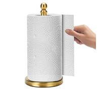 Fatizon Paper Towel Holder Stand, Gold Paper Towel Holder Countertop, with Weighted Base for One-Handed Operation (Gold)
