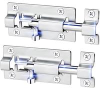 FATLODA 2 Pack Barrel Bolt Latch, 3 Inches Slide Lock, Thickened Stainless Steel for Door, Brushed Finish with 12PCS Screws