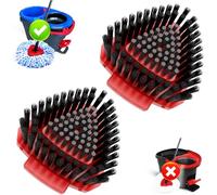 Fatmass 2 Pack Upgraded Spin Mop Replace Scrub Mop Brush Compatible with O Cedar 2 Tank RinseClean, Great for Kitchen, Deck, Bathroom and Shower Floor Scrubber