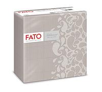 Fato - Dry Paper Napkins, Airlaid, Fabric Effect, Pack of 50 Napkins, Size 40x40 Folded in 4, Drops Taupe