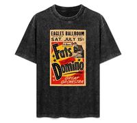 Fats Domino July 15 1961 Seattle Concert Poster Black T-Shirt Mens Tee Unisex Tops M