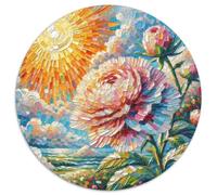 Fatsia Japonica Flower 1000 Pieces Scenery Round Jigsaw Puzzles What Happens Next Beautiful Decoration for Adults And Kids 1000pcs (67.5x67.5cm)