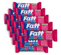 Fatt Keto Nut Bars - Raspberry & Almond, 15-Pack - 2g Carbs - 100% Natural Low-Carb Keto Snacks with Super Fats - High Fibre, Low Sugar, Sweetener Free & Vegan - Aka Fattbar