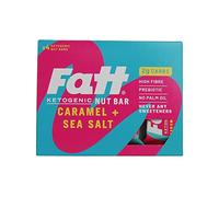 Fatt Prebiotic Keto Bars - Caramel + Sea Salt (4 x 30g) - 2g Carbs - 10g Fibre - High Fibre - Functional Snack - Vegan - No Seed Oils - Sweetener Free (Caramel + Sea Salt)