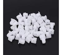 fatteryu 50 Pcs White Square Car Body Plastic Push Pin Rivet Fasteners Trim Moulding Clip