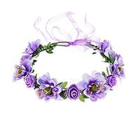 fatteryu Fateryu Flower Headband Rose Handmade Flowers Floral Garland Hair Band Crown Tiara Decoration Adjustable Women Girls Headdress for Wedding Photography Party Anniversary