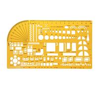 fatteryu Hot Professional Universal Furniture Template Ruler 1:100, K-resin, Yellow