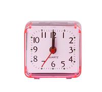 fatteryu Mini Square Quartz Beep Alarm Clock Plastic Desk Table Travel Trip Portable