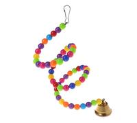 Fatteryu Parrot Toys Spiral Swing Stand Holder Birds Creative Bell Colorful Beads Ladder