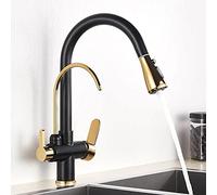 Faucet Antique Brass Touch Kitchen Handle Tap Deck Mounted 360 Rotation Pull Out Soft Water Wash Hot Cold Mixer Crane Taps water-tap