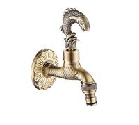 Faucet Antique Bronze Dragon Carved Tap Bathroom Mop Washing Machine Outdoor for Garden Fitting Kit for Garden Use(Color 3)