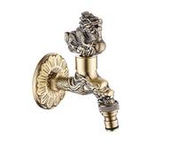 Faucet Antique Bronze Dragon Carved Tap Bathroom Mop Washing Machine Outdoor for Garden Fitting Kit for Garden Use(Color 18)