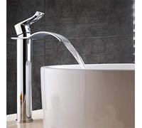 Faucet, Basin Faucet Gold and White Waterfall Faucet Bathroom Faucet Bathroom Mixer Tap Hot and Cold Sink Faucet Single Holder Single Hole
