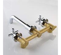 Faucet Bathroom Sink Faucet, Rose Gold Double Handle Basin Brass Pool Hot Water Accessories (Color : Matte Black) (Matte Tap