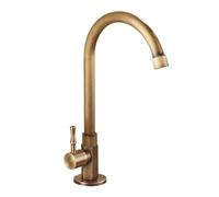Faucet Brass Classic Gooseneck Single Lever Only Cold Kitchen Sink Faucet Mixer Tap Bronze Brushed Finish
