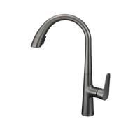 Faucet, Brass Pull-Out Kitchen Faucet Retractable Sink Washbasin Tap Hot and Cold Water Mixer Bathroom Gun Gray Black (Color : A)