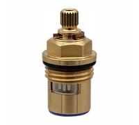 Faucet Cartridge Replacement, Brass Ceramic Stem Disc Cartridge Quarter Turn G1/2" x 43mm x 8mm Spline Length for Kitchen Bathroom Shower Tap (Blue-43mm)