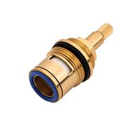 faucet cartridge replacement Ceramic Tap Cartridges Replacement Brass Ceramic Disc Tap Valve Insert Gland Cartridge Quarter Turn 3/4"" 20 Spline Red(Blu)