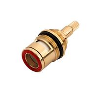 faucet cartridge replacement Ceramic Tap Cartridges Replacement Brass Ceramic Disc Tap Valve Insert Gland Cartridge Quarter Turn 3/4"" 20 Spline Red(Rosso)