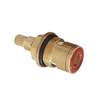 Faucet Cartridge Replacement Replacement Brass Ceramic Stem Disc Cartridge Mixer Hot and Cold Tap Inner Faucet Valve Quarter Turn G3/4" for Bathroom Kitchen Red(Red+Blue)