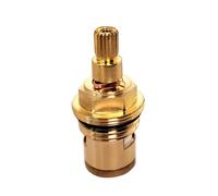 Faucet Cartridges, Brass Ceramic Disc Cartridge Faucet Valve Replacement Quarter Turn G3/4" X 63mm x 10mm Spline Length, 20 Teeth (GG-Red-50MM)