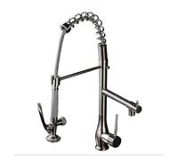 Faucet, Chrome Spring Kitchen Faucet Hot and Cold Mixer Crane Deck Mounted Rotation Sink Tap