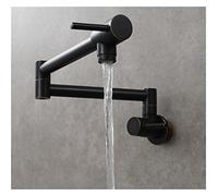 Faucet, Chromium Nickel Black Gold Brass Pot Mounted Wall Mounted Kitchen Faucet, Single Cooling, Single Hole Rotary Folding Faucet,Orb Type A-Small