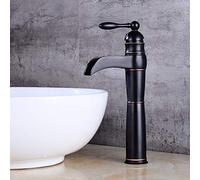 Faucet Copper Black Ancient Pot Water Tap Upper Cold Mixer Waterfall Heightened Bathroom Tank Single Hand Connection water-tap
