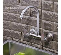 Faucet de Montage Mural 304 en Acier Inoxydable, Mur, Cuisine Murale, Multifonction, Eau Chaude Froide, Pivot Universel, évier, buanderie de Balcon, Robinet-b (b)