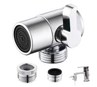 Faucet Diverter Valve, Water Diverter for Sink G1/2 x 3/4", Brass Faucet Valve with Aerator, Sink to Hose Adapter for Kitchen Bathroom Shower Garden