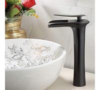 Faucet Durable 8mm Inlet and Outlet Pipe Diameter Contemporary Handle Tall Vessel Sink Bathroom Faucet Basin Mixer Tap Easy to Install Available in Two Sizes Easy to Clean (Color : Gold, Size : S)