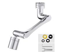Faucet Extender Aerator,Solid Brass Kitchen Sink Tap Aerator 1440° Rotatable 2 Spray Mode Tap Spray Head Faucet Attachment for Kitchen/Bathroom (Silver)