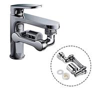 Faucet Extender, Universal Rotation Faucet Sprayer Head Dual Effluent Washbasin Kitchen Robot Arm Extension Faucets Aerator Bubbler Nozzle(Dual Mode 1080)