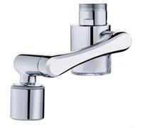 Faucet Extension With 1080° Rotating Mechanical Arm & Dual-Flow Spray Modes, Copper-Brass Body, Transparent PC Housing For Filter Monitoring(A)