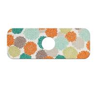 Faucet Fast Absorbent Pad - Orange Green Chrysanthemums Drying Pad, Suitable For Kitchen, Bathroom, Island And Other Scenes