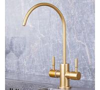 faucet Filter Brushed Gold Water Purifier Double Outlet Single Cooling Stainless Steel Kitchen Faucet Drinking Water-C (C A)