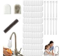 Faucet Filter Cotton Bag, Splash-Proof Cotton Filter Bag For Taps, Captures Rust Sediment Scale,Ultra-Fine 1000-Mesh Filtration Technology Designed, For Home Dorm Travel Outdoor Well Use (100PCS)