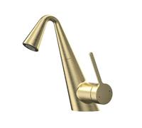 Faucet for Bathroom and Kitchen, White Tap, 360° Rotatable Brass Kitchen Sink Faucet with Pull-Out Spray Head(Brushed Gold)
