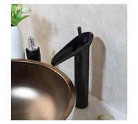 Faucet, Grey Bathroom Basin Faucet Wine Glass Style Single Lever Waterfall Faucets Hot and Cold Water Mixer Deck Mounte Taps