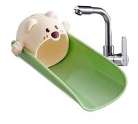 Faucet Handle Extender Set - 14cm Sink Extender with Splash-Proof U-Shape | PP Silicone Kids Hand Wash Helper Cartoon Duck Bear Tap | Adjustable Water Flow for Bathroom Kitchen Kindergarten Use