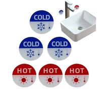 Faucet Identification Signs, Hot Cold Labels, Compact for Kitchen Bathroom, Clear Acrylic Detail, Child Friendly Feature, Household Hotel Kindergarten Utility for Water Safety