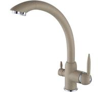 Faucet Kitchen Brass 360° Rotating Straight Drinking Hot Cold Water Filter Sink Taps Oat Color Chasing The Dawn (Oat A)