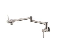 Faucet, Kitchen Brass Pot Filler Tap, Wall Mounted Foldable Faucet, Single Cold Single Hole Rose Gold Sink Tap(Brushed-1)