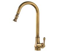 Faucet Kitchen Copper Antique Pull-Out Kitchen Faucet Retro Wash Sink Kitchen Hot and Cold Faucet Antique