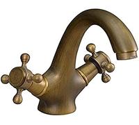Faucet Kitchen Faucet Bathroom Sink Faucet Brass T04 Countertop Brushed European Basin Rustic Antique Retro Bathroom Hot and Cold Water Faucet Bathroom Faucet