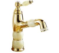 Faucet Kitchen Retro European Natural Jade Faucets Taps Vintage Full-Copper Pull The Faucet Antique Bathroom Sink