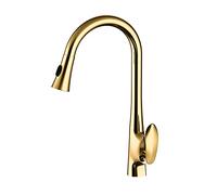 Faucet Kitchen Tap Brass Pull-Out Sink Mixer 2 Modes Hot and Cold Water Suitable for is A Good Helper The Family,Gold(Gold) water-tap