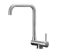 Faucet, Kitchen Universal Hot and Cold Water Mixer Tap, Stainless Steel Rotating, Single Handle Seven Characters Sink Faucets, Brushed Nickel